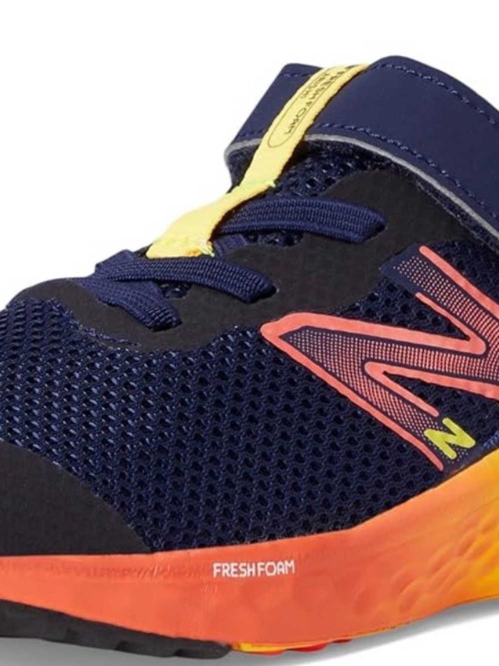 New Balance Kids' Navy and Orange Fresh Foam Running Shoe 9